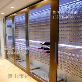 别墅客厅酒店酒吧不锈钢酒架酒柜饰物架厂家定制