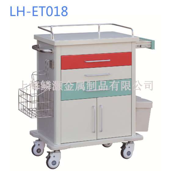 多彩钢制抢救车 喷塑药品急救车