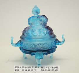 琉璃香炉制作， 熏香工艺品订做， 深圳香炉定做