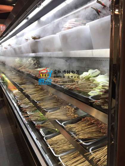 立式串串展示柜,定做火锅店冷柜,串串香冷藏柜