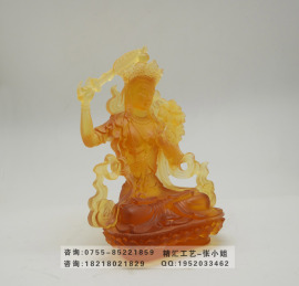 寺庙佛像工艺品，琉璃文殊菩萨定做，兰州琉璃佛像制作
