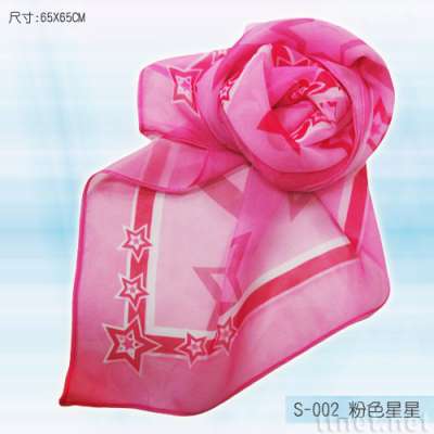 粉色星星丝巾（S-002）
