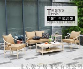 馨宁居KF2013-013新中式沙发酒店会所阳台客房沙发会客区沙发