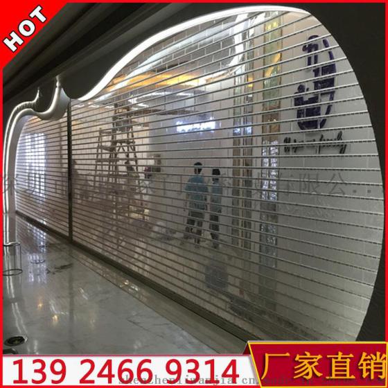 深圳订制水晶卷帘门 电动透明商埔门 水晶侧向卷闸门