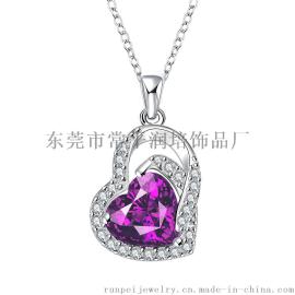 镶嵌锆石女式项链 首饰代加工 首饰可来样加工
