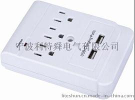 LA-5S  USB美式转换插座，带雷击保护，带焦耳，2.1A/1.1A