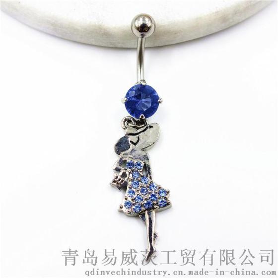 厂家直销人体穿刺饰品 欧美热卖不锈钢肚脐环