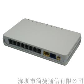 8口网关FXS接口8路语音网关,SIP协议分机网关,voip G.729,IAD白色