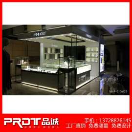 珍珠水晶银饰品陈列展示柜 木质烤漆珠宝展示柜柜台 珠宝专柜制作