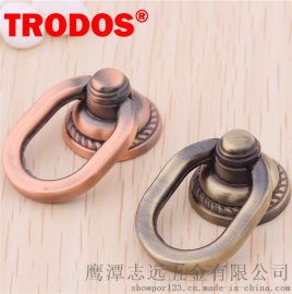 门环型中式复古单孔小拉手家具把手仿古抽屉衣柜橱柜五金配件批发