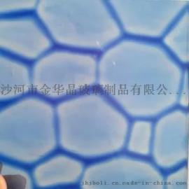 生产批发蓝色水立方压花玻璃