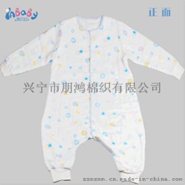 粑粑麻麻，我的纯棉纱布睡袋能呼吸哦，穿着好舒服。