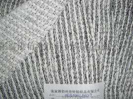 涤棉竹节加银丝粗针布 粗针面料