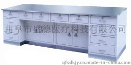 厂家供应 整体医院医用橱柜 SHD-819不锈钢座面组合工作台