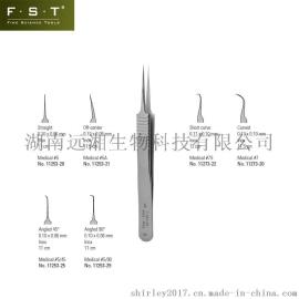 Dumont精细镊#5A FST斜解弯镊11253-25