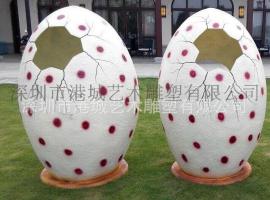 深圳雕塑厂家供应彩绘玻璃钢恐龙蛋雕塑工艺品 规格:G120cm