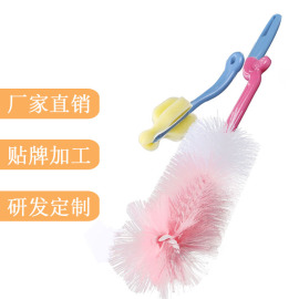 厂家直销 新款尼龙奶瓶刷水杯刷海绵奶嘴刷奶瓶清洁工具