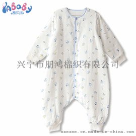 朋鸿“雅贝比”品牌纯棉纱布成长型睡袋，给宝宝一张踢不掉的被子