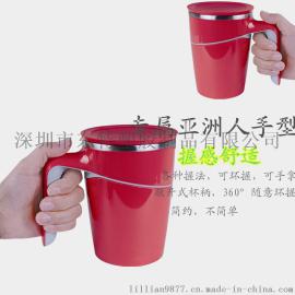 厂家直销 神奇水杯 塑料外壳不锈钢内胆双层魔力不倒杯 吸力 一件代发