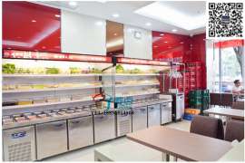 杨国福麻辣烫菜品冷藏冷冻展示柜，上冷藏下冷冻保鲜柜定做