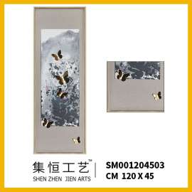 集恒实物画立体画手工画水墨中式高级会所样板房必备星级酒店挂画SM1204503