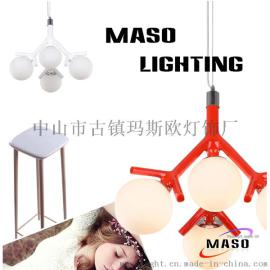 玛斯欧新款四头树枝枝条树脂创意简约餐台店铺灯具现代吊灯MS-P1040