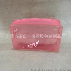 专业订制PVC粉色胶骨袋 PVC印花化妆袋 PVC拉链袋 规格不限