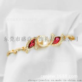 东莞饰品加工厂定制生产韩版水晶珍珠手链时尚简约风格中高档手链