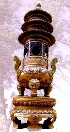 玉泉寺三层仿古宫铜宝鼎--达华法器