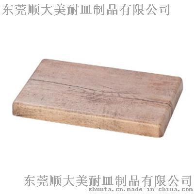 顺大100%美耐皿 夏木10”X6”密胺方型盘 仿瓷麦包板 19005