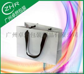 低价定做铜版白卡纸袋 空白袋样可印刷各类彩图 织带手提礼品袋