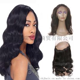 body wave 360真人发块 全蕾丝发块前头配件 22x4x2inch 外贸欧美秘鲁真人发