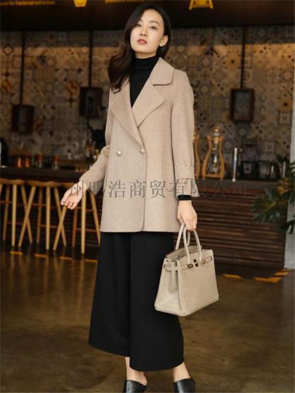 批发欧美潮牌双面羊绒大衣女装折扣大牌剪标