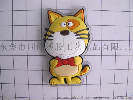 优质pvc软胶卡通动物冰箱贴 公仔猫滴胶塑胶冰箱贴 3D大象橡胶冰箱贴 磁性早教冰箱贴