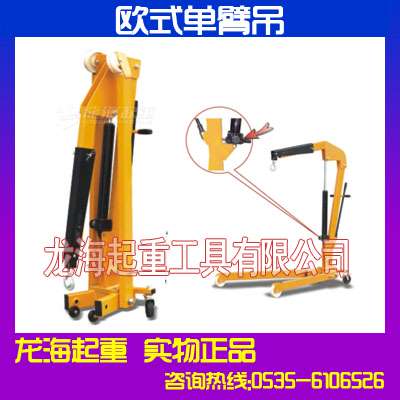 2吨可折叠液压小吊车 2吨可移动单臂吊【龙升欧式单臂吊】