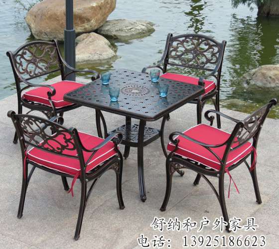 杭州花园家具 压铸铝桌椅 欧式花园休闲桌椅