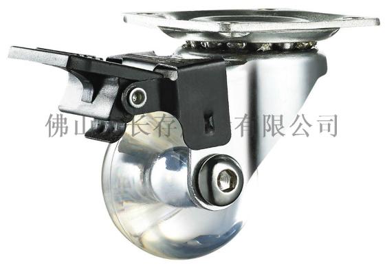 厂家直销 2寸透明PU万向轮带刹车脚轮家具脚轮静音轮 聚氨酯脚轮