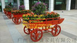 现货广场房地产公园园林景观装饰木制花车