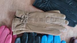 冬季羊皮女式手套真皮中码手套