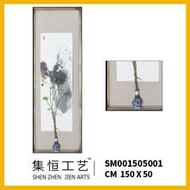 集恒实物画立体画手工画水墨中式高级会所样板房必备星级酒店挂画SM001505001