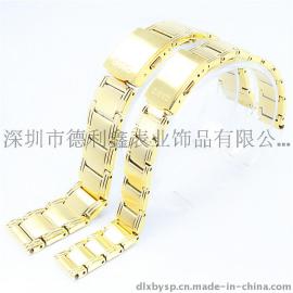 德利鑫 DLXZZ 炉内IP玫瑰金传统石英表带 优质情侣316L钛钢表带厂家定制