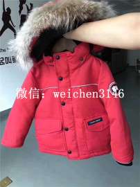 欧美高端女童装连帽郊狼毛领白鹅绒大鹅羽绒服外套