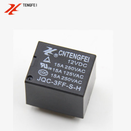 腾飞T73电磁继电器JQC-3FF-15A12VDC常开直流继电器