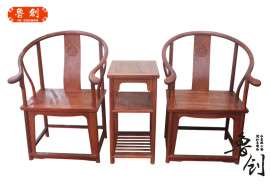 红木家具， 缅甸花梨休闲椅太师椅皇宫椅， 中式古典圈椅3件套