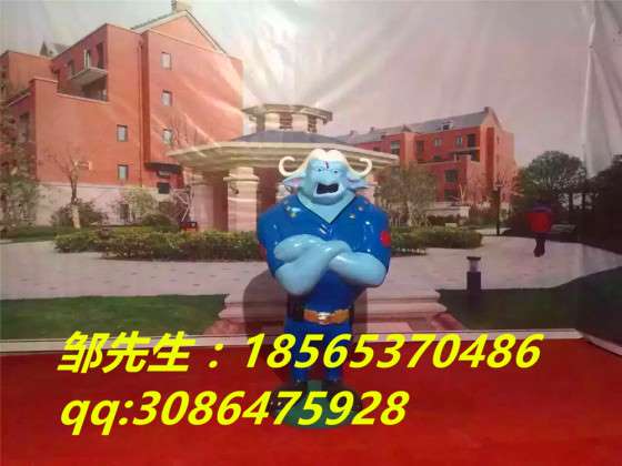 玻璃钢疯狂动物城人物卡通动漫非洲水牛警察局长雕塑摆设