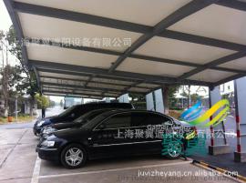 新虹社区膜结构车棚白色膜材-车棚造型独特-车棚