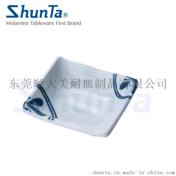 shunta唐草3.9”美耐皿方型豆油池 酱料碟A33