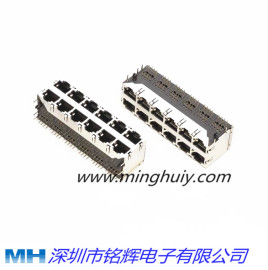 高品质RJ45屏蔽插座，12个口双层， 交换机专用