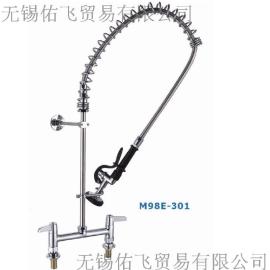 混水龙头 双孔双把装台面高压花洒龙头 经济型高压花洒龙头,冲洗龙头厨房冲洗龙头