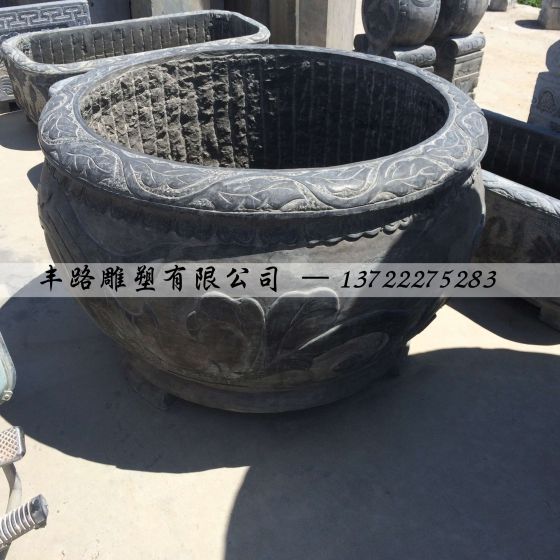 哪里有卖石雕青石做旧荷花鱼缸花盆